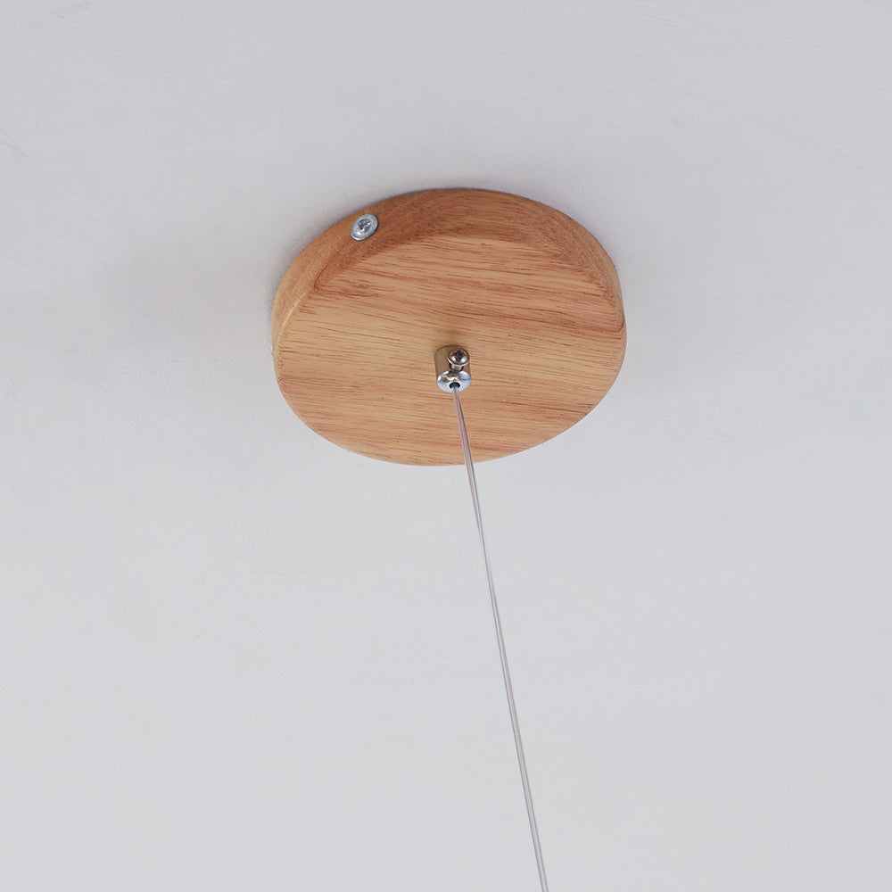 Valentina Design LED Pendelleuchte Kugel Linear EssWohn/Schlafzimmer Holz/Glas