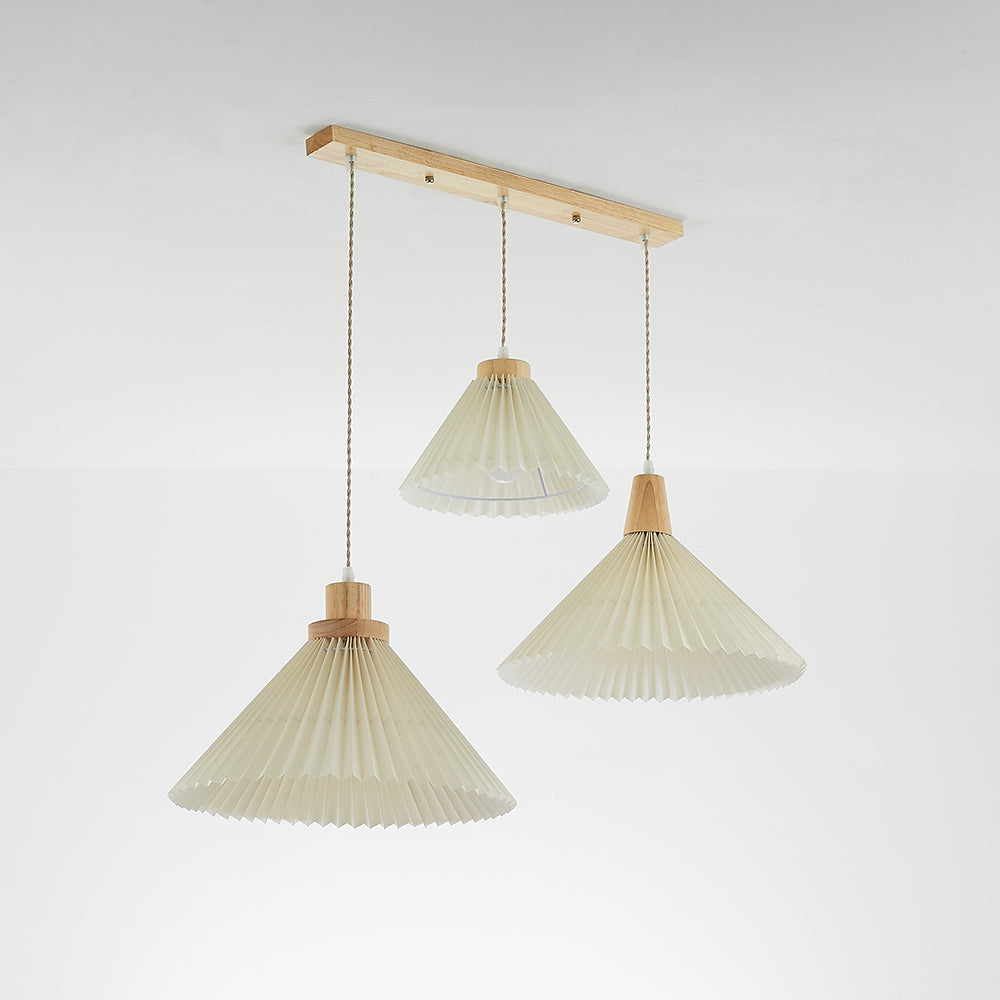 Muto Moderne LED Pendelleuchte Schlafzimmer/Wohnzimmer Weiß Holz