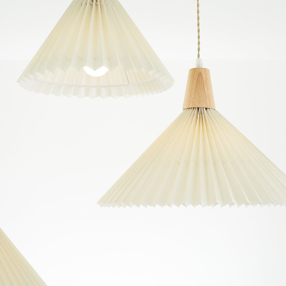 Muto Moderne LED Pendelleuchte Schlafzimmer/Wohnzimmer Weiß Holz
