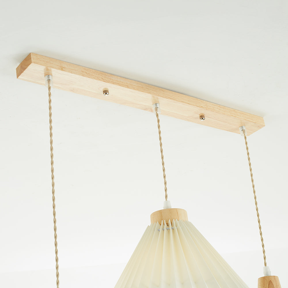 Muto Moderne LED Pendelleuchte Schlafzimmer/Wohnzimmer Weiß Holz