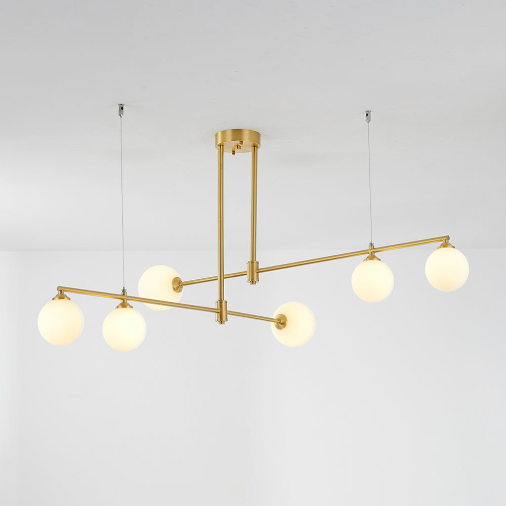 Valentina LED Pendelleuchte kugel Linear, Gold, Metall Glas
