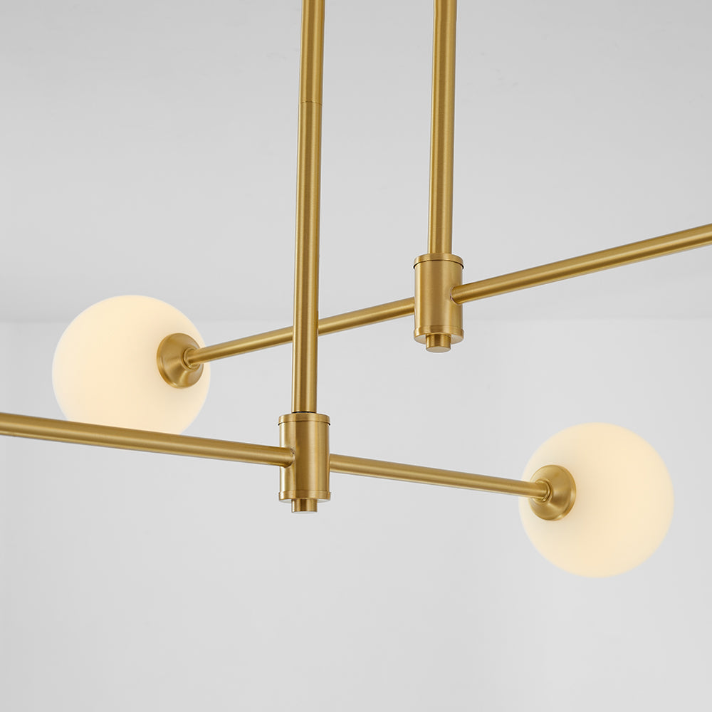 Valentina LED Pendelleuchte kugel Linear, Gold, Metall Glas