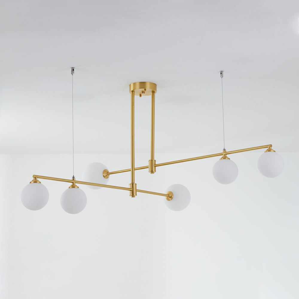 Valentina LED Pendelleuchte kugel Linear, Gold, Metall Glas