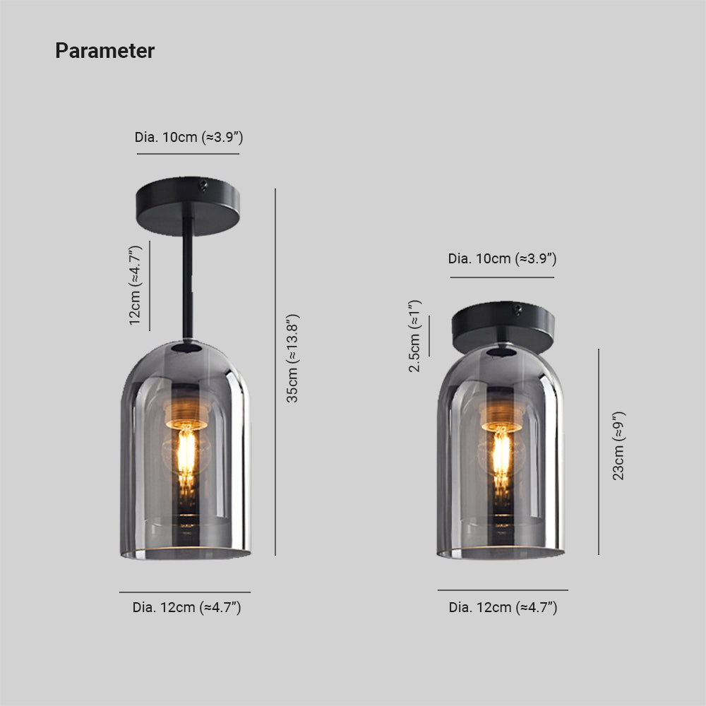 Arisha Modern LED Decken/Pendelleuchte Grau Wohn/Esszimmer Metall Glas