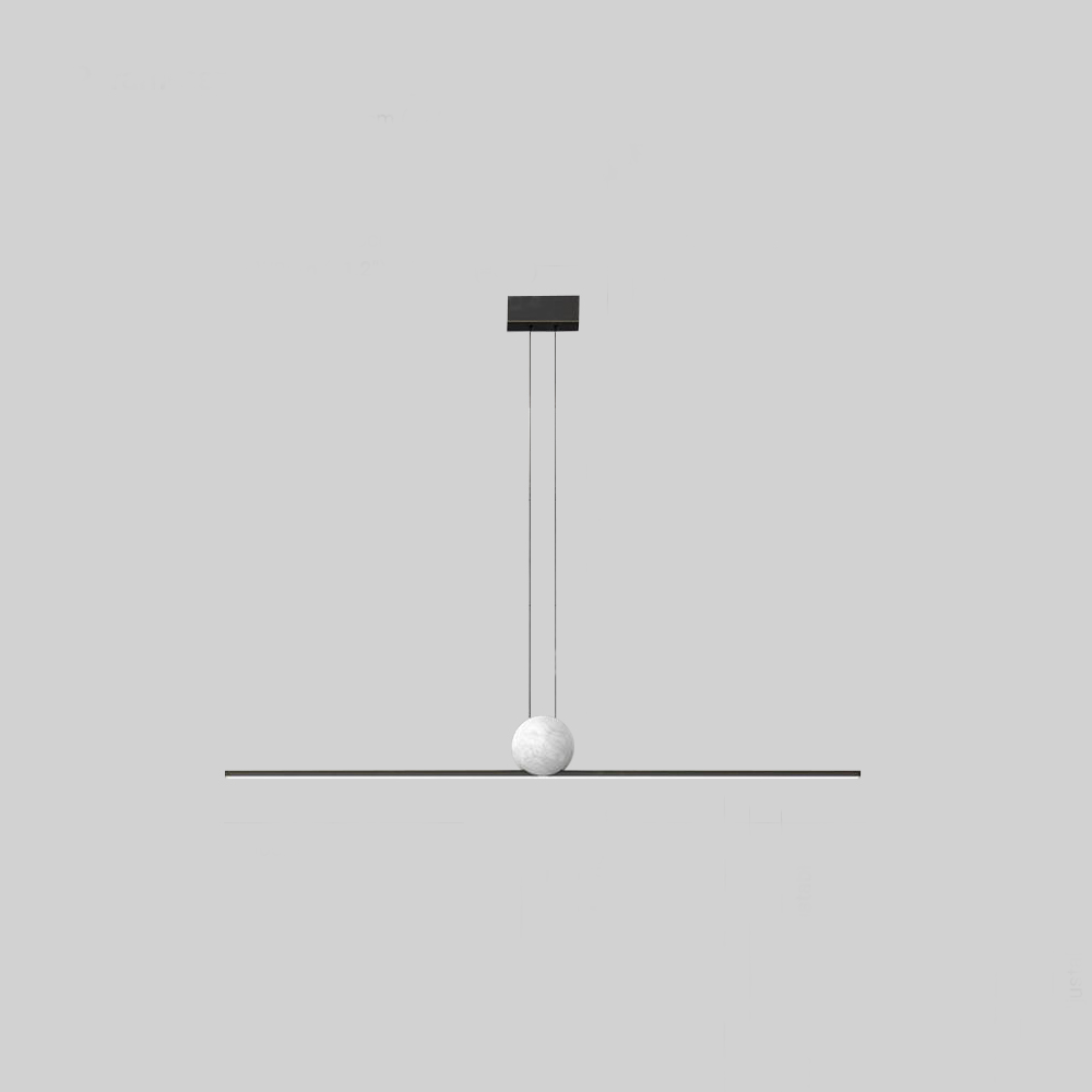 Arisha Pendelleuchte Marmor  Industrial Linear LED Schwarz/Gold Esszimmer