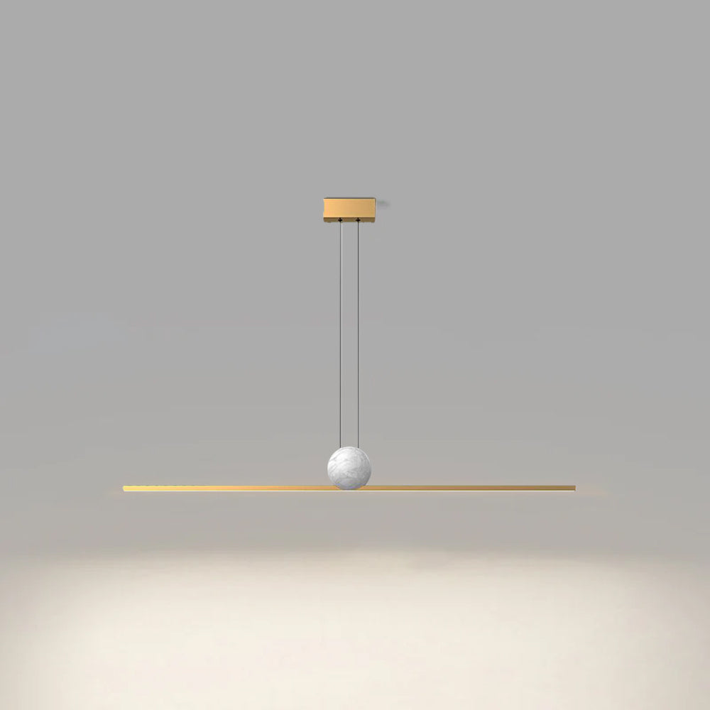 Arisha Pendelleuchte Marmor  Industrial Linear LED Schwarz/Gold Esszimmer