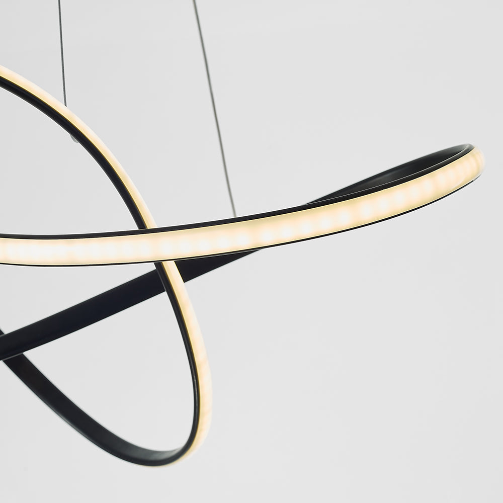 Arisha Modern Linear Pendelleuchte Esstisch, Weiß Schwarz, Acryl Metall