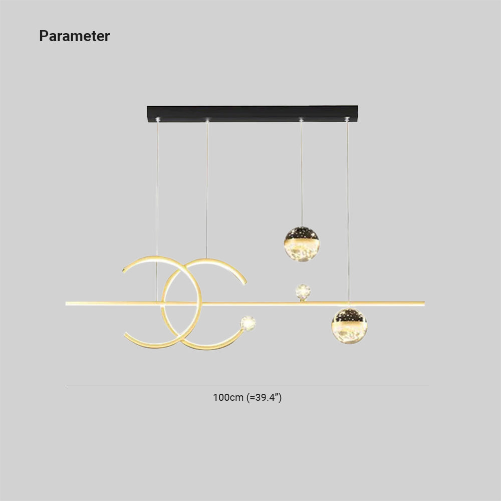 Arisha Moderne LED Pendelleuchte Esszimmer/Wohnzimmer Schwarz/Gold Stern