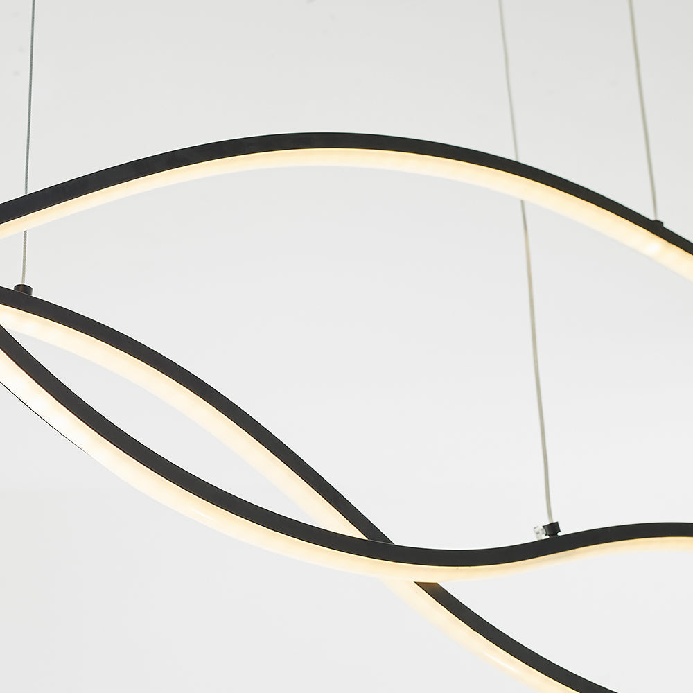 Arisha LED Pendelleuchte Linear Esszimmer, Schwarz/Gold, Metall