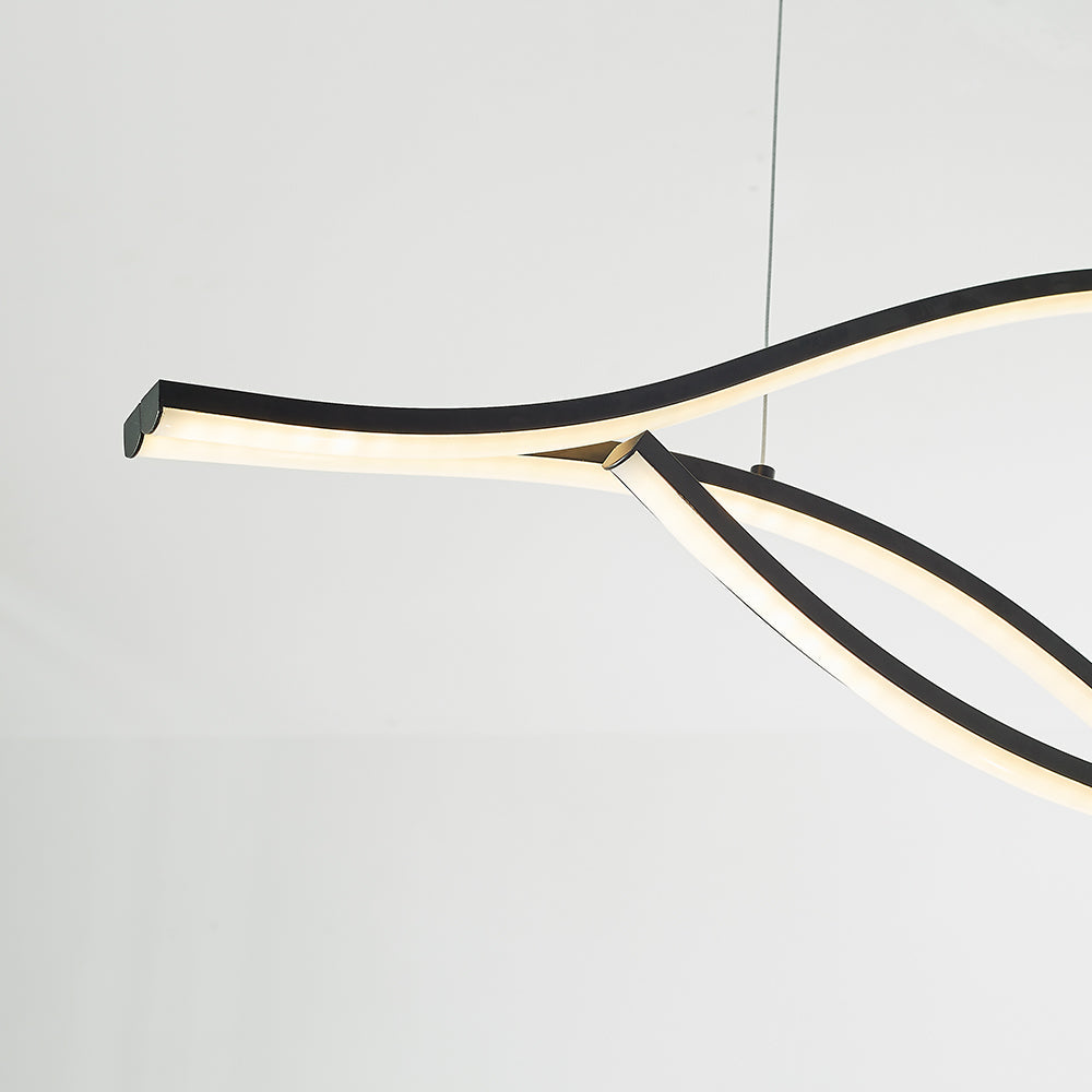 Arisha LED Pendelleuchte Linear Esszimmer, Schwarz/Gold, Metall