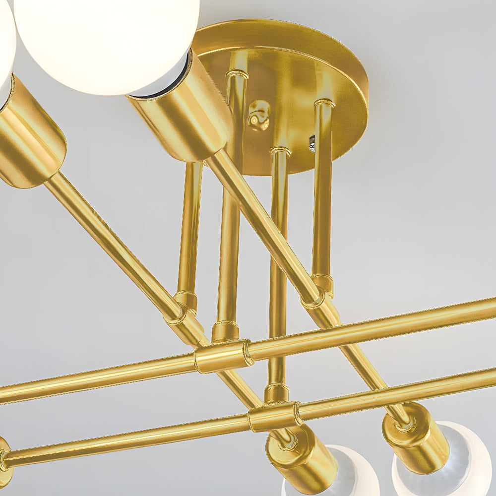 Valentina Deckenleuchte Schlichte Kugel Schwarz/Gold Wohnzimmer