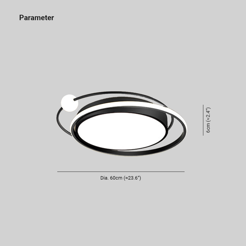 Arisha  Modern LED Deckenleuchte Planet Design Schwarz/Gold, Schlafzimmer
