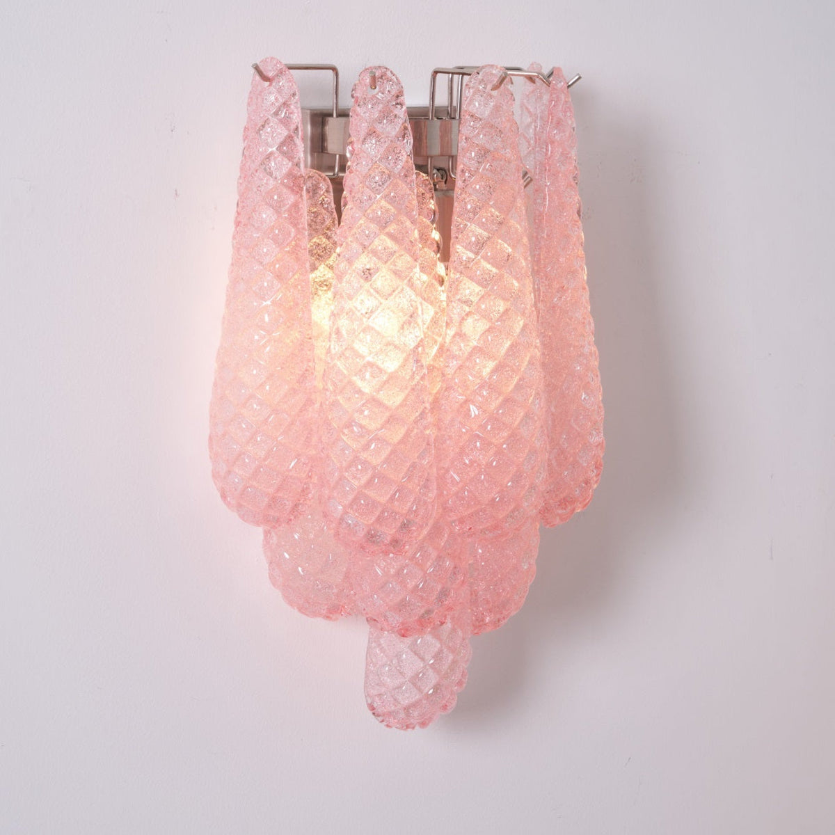 Liorelaria Wandleuchte Pink Tränenform-Glas Florale Kunst