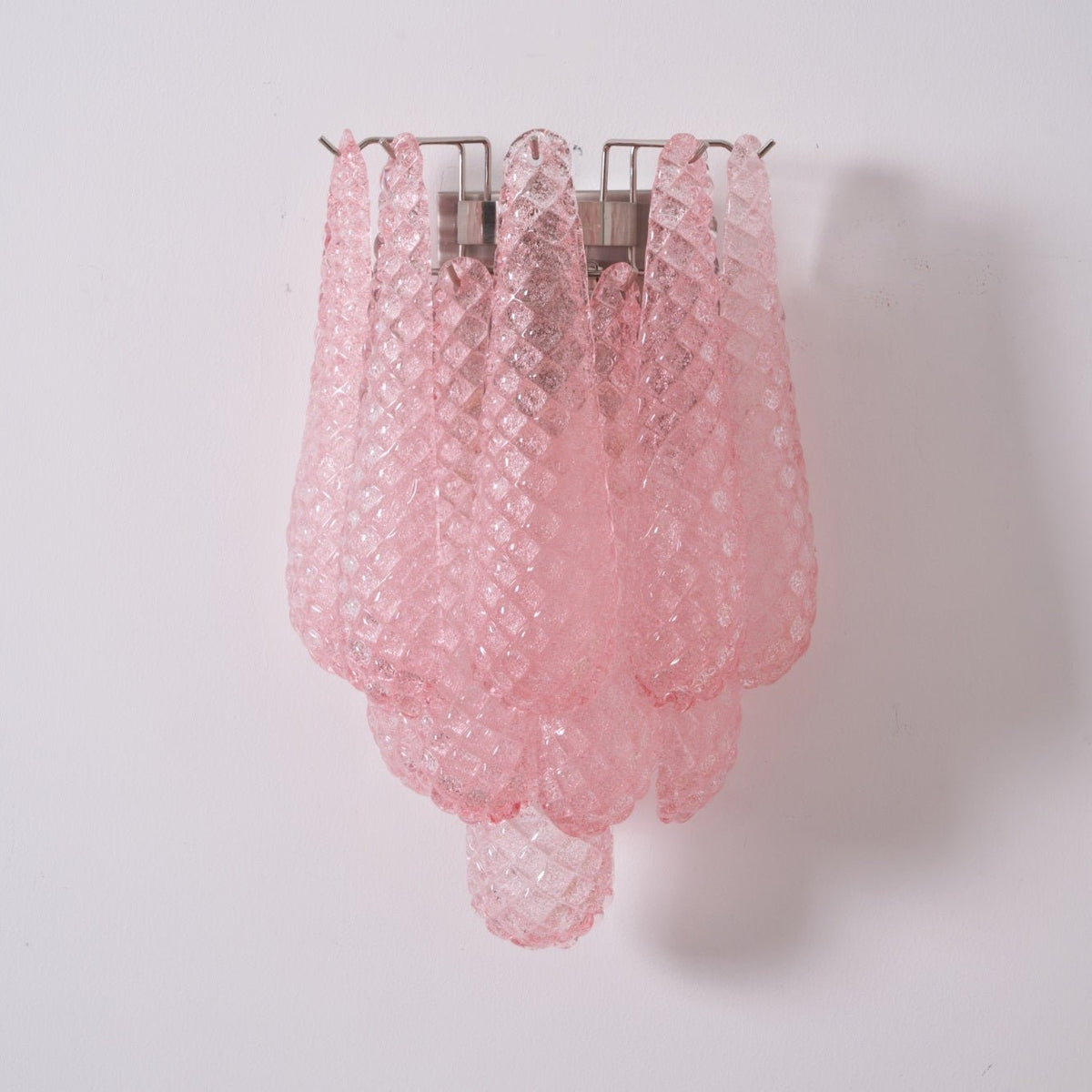 Liorelaria Wandleuchte Pink Tränenform-Glas Florale Kunst