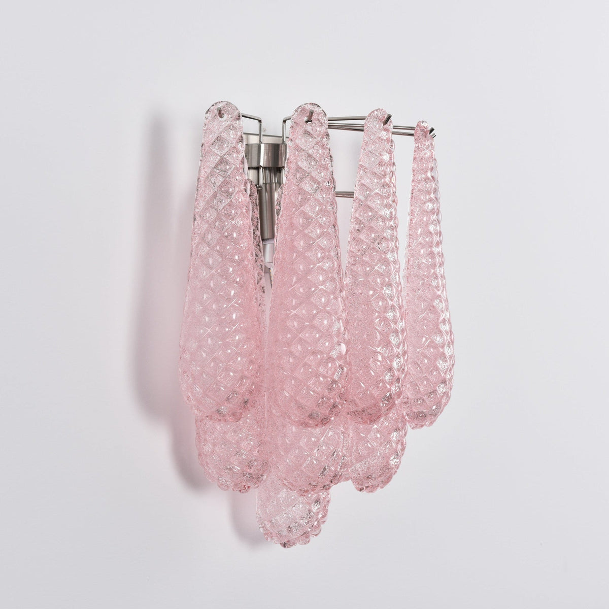 Liorelaria Wandleuchte Pink Tränenform-Glas Florale Kunst