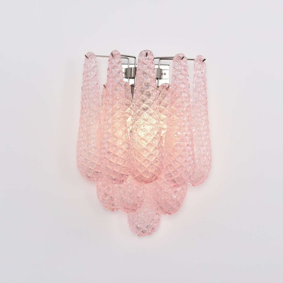 Liorelaria Wandleuchte Pink Tränenform-Glas Florale Kunst