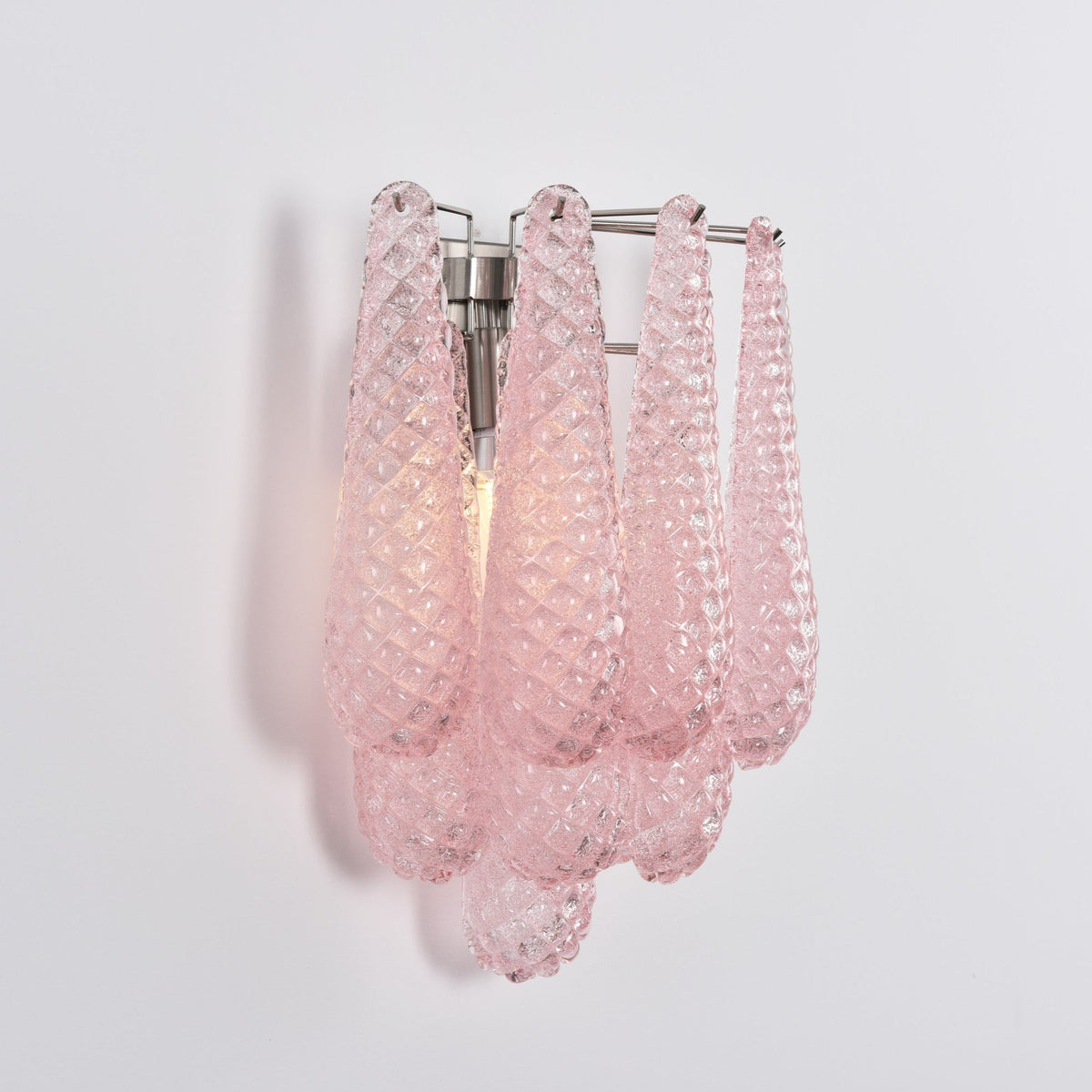 Liorelaria Wandleuchte Pink Tränenform-Glas Florale Kunst