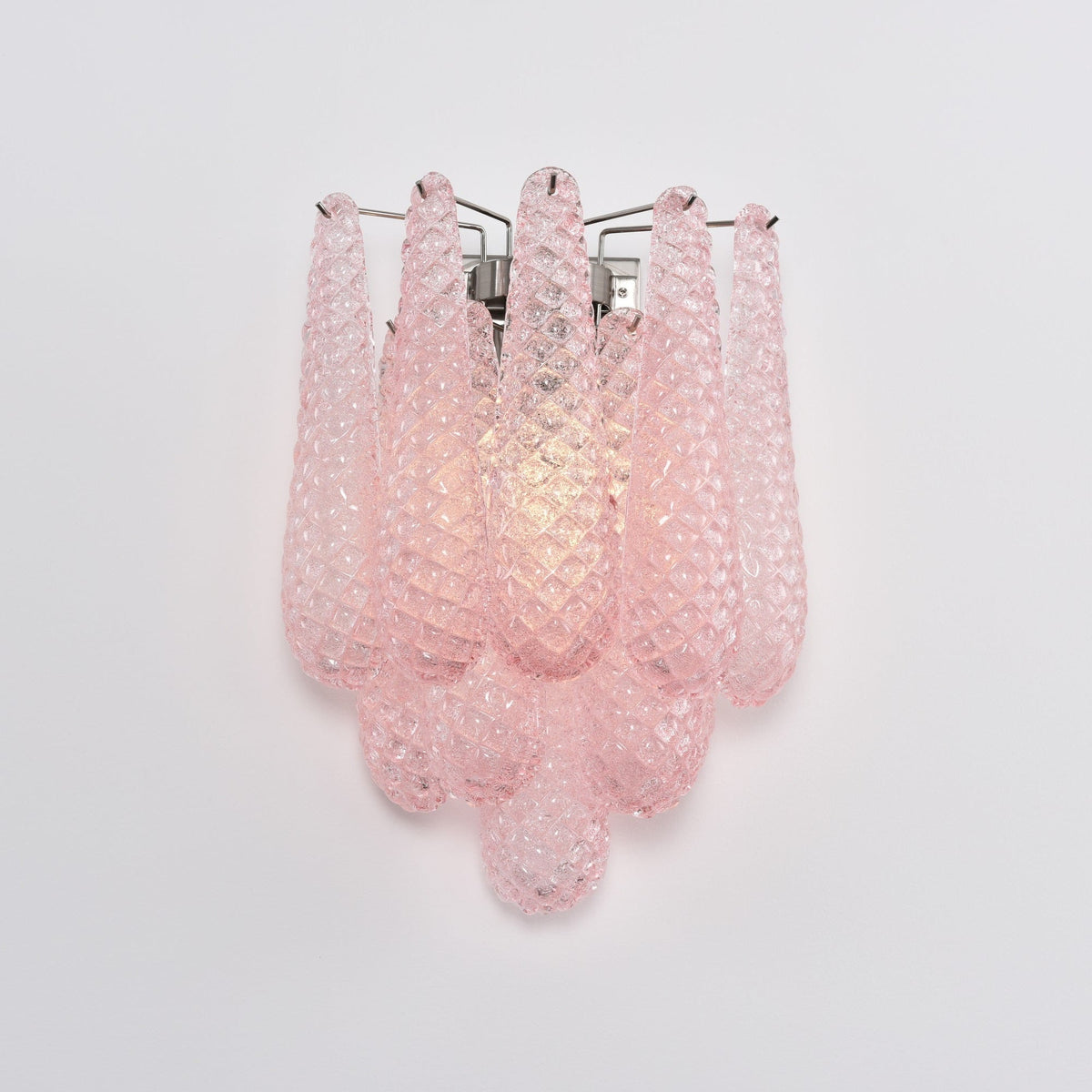 Liorelaria Wandleuchte Pink Tränenform-Glas Florale Kunst