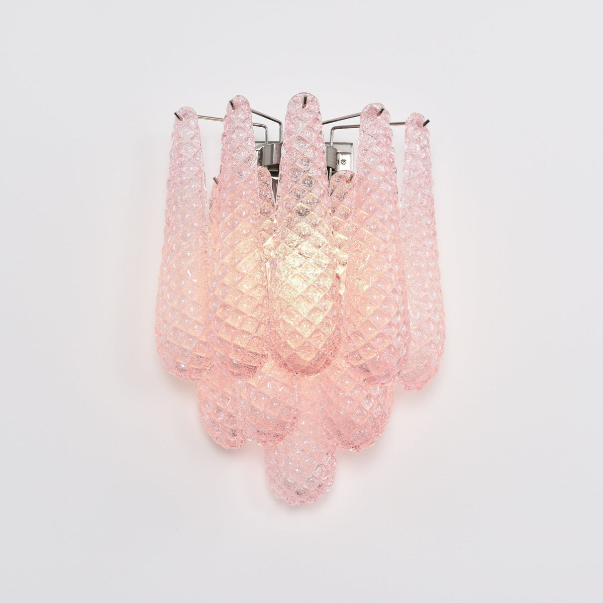 Liorelaria Wandleuchte Pink Tränenform-Glas Florale Kunst