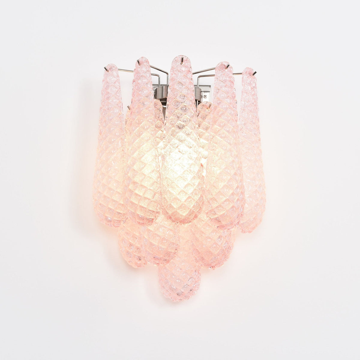 Liorelaria Wandleuchte Pink Tränenform-Glas Florale Kunst