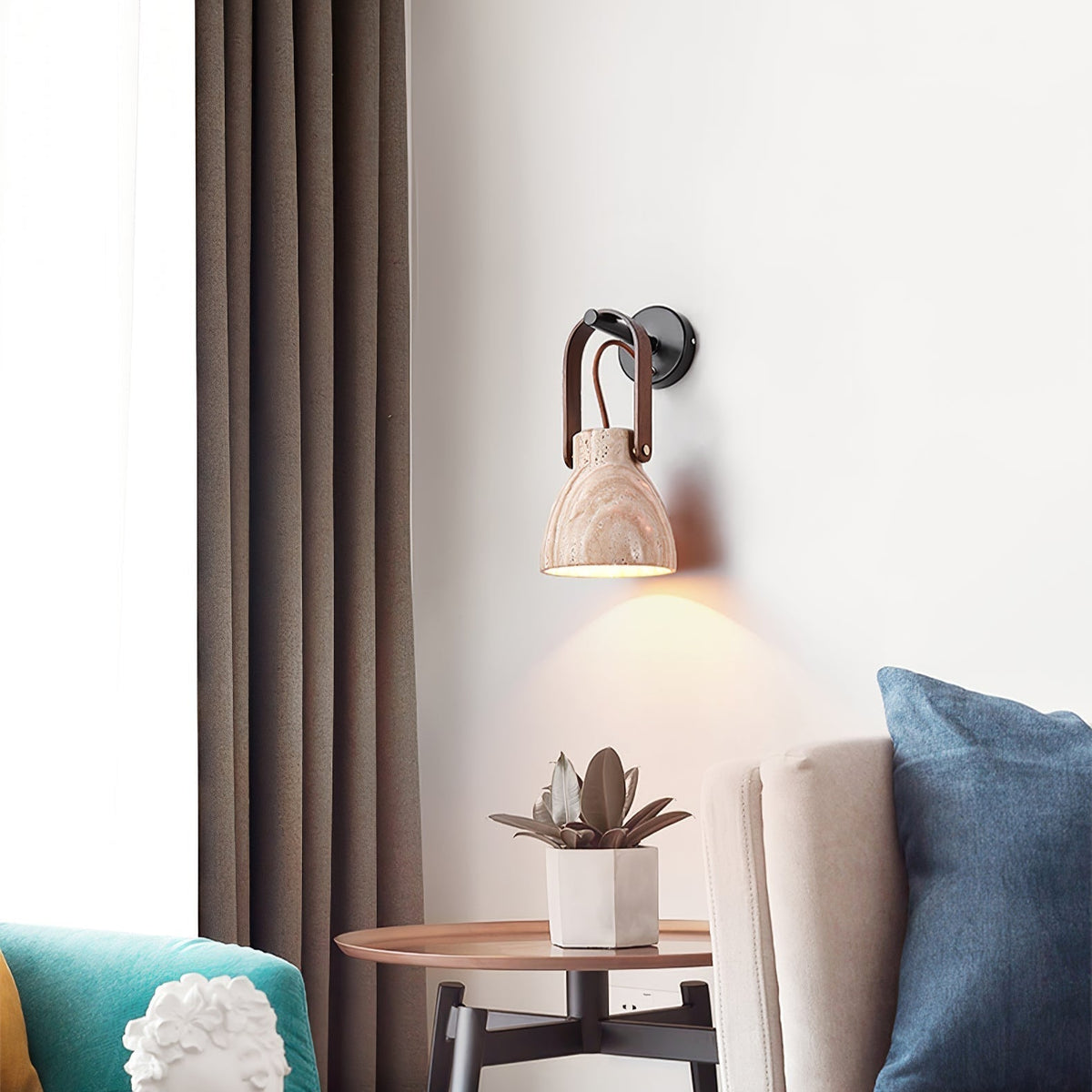 Tarix Travertine Wandleuchte