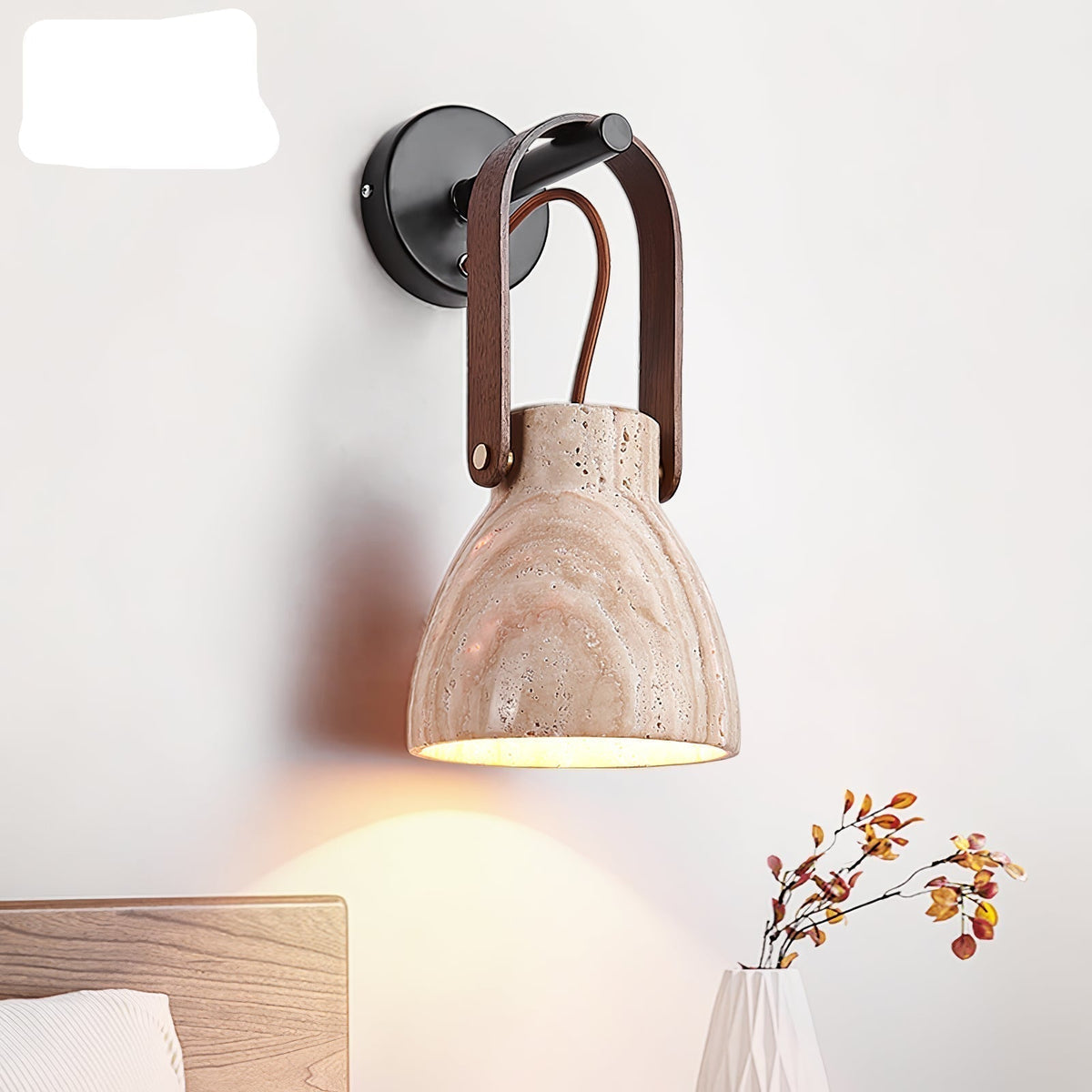 Tarix Travertine Wandleuchte