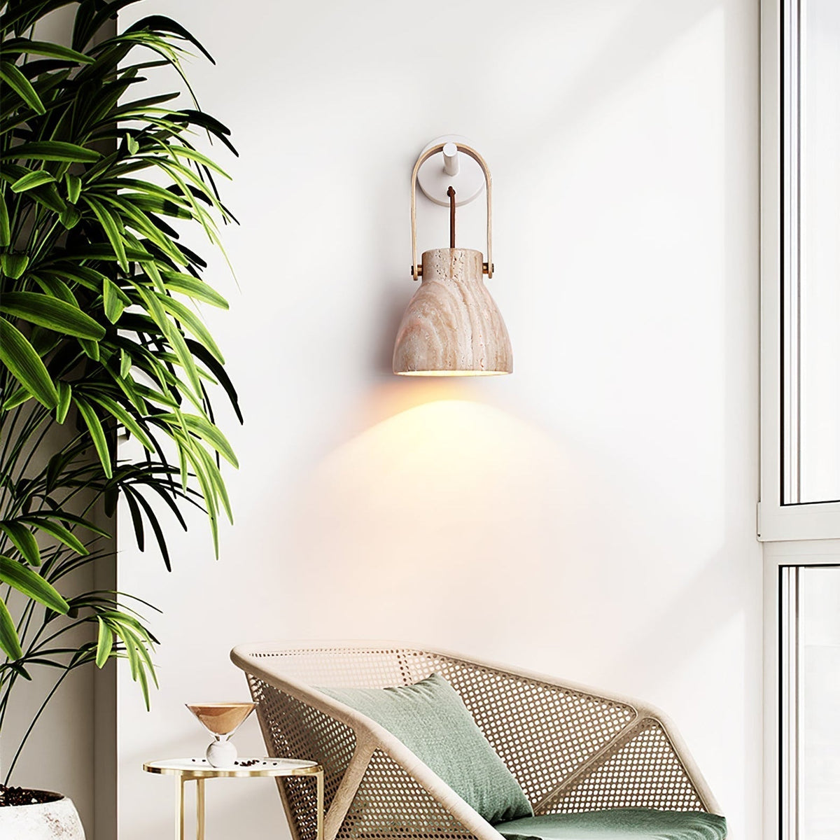 Tarix Travertine Wandleuchte