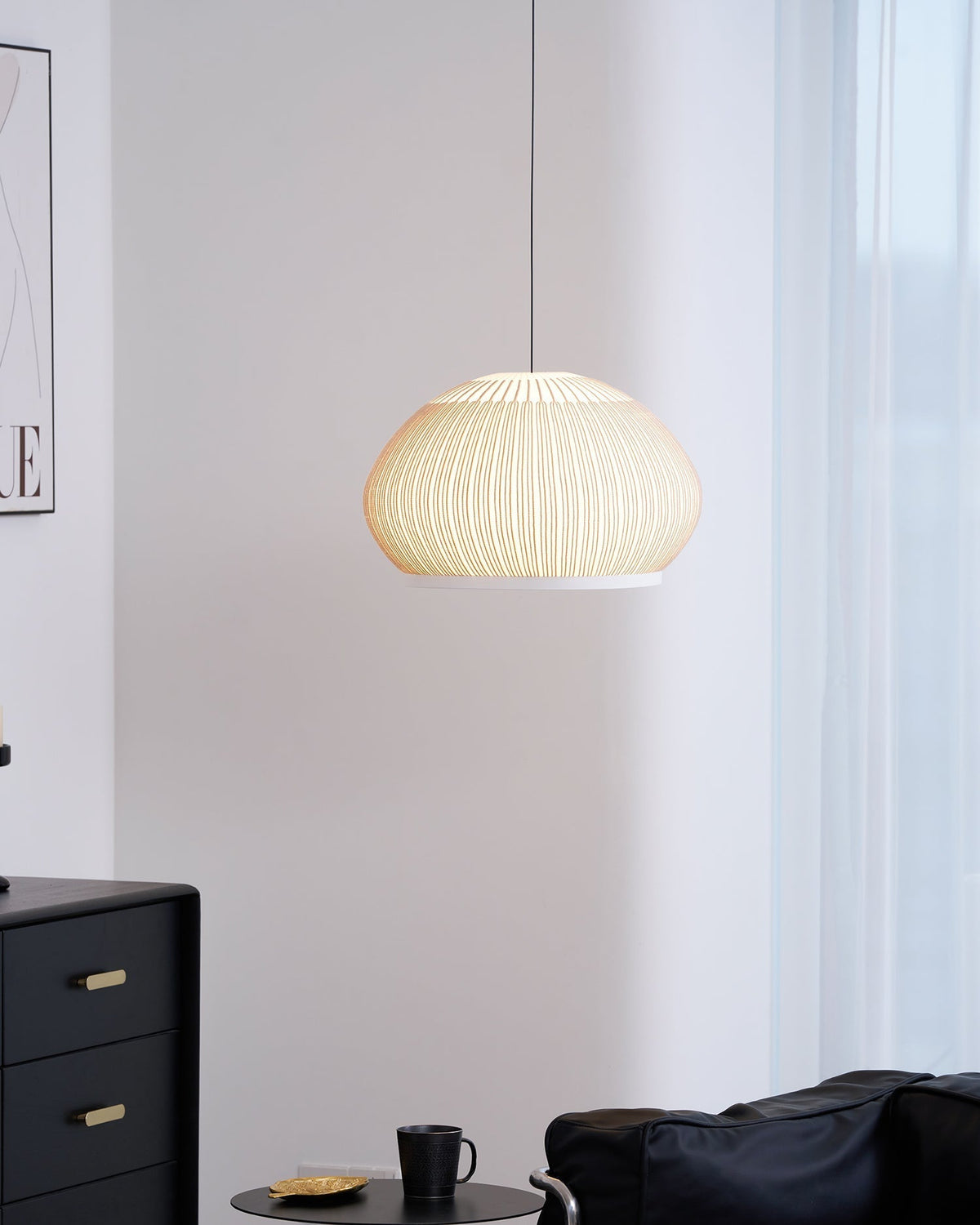 Lineiella Minimalistische Stoff-Pendelleuchte