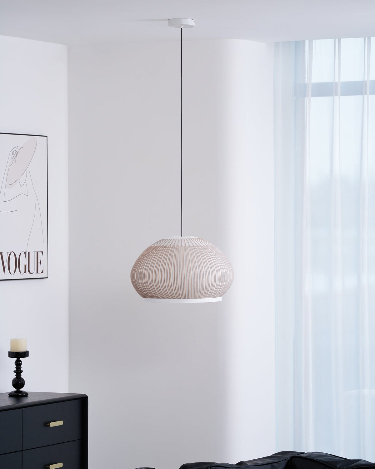 Lineiella Minimalistische Stoff-Pendelleuchte
