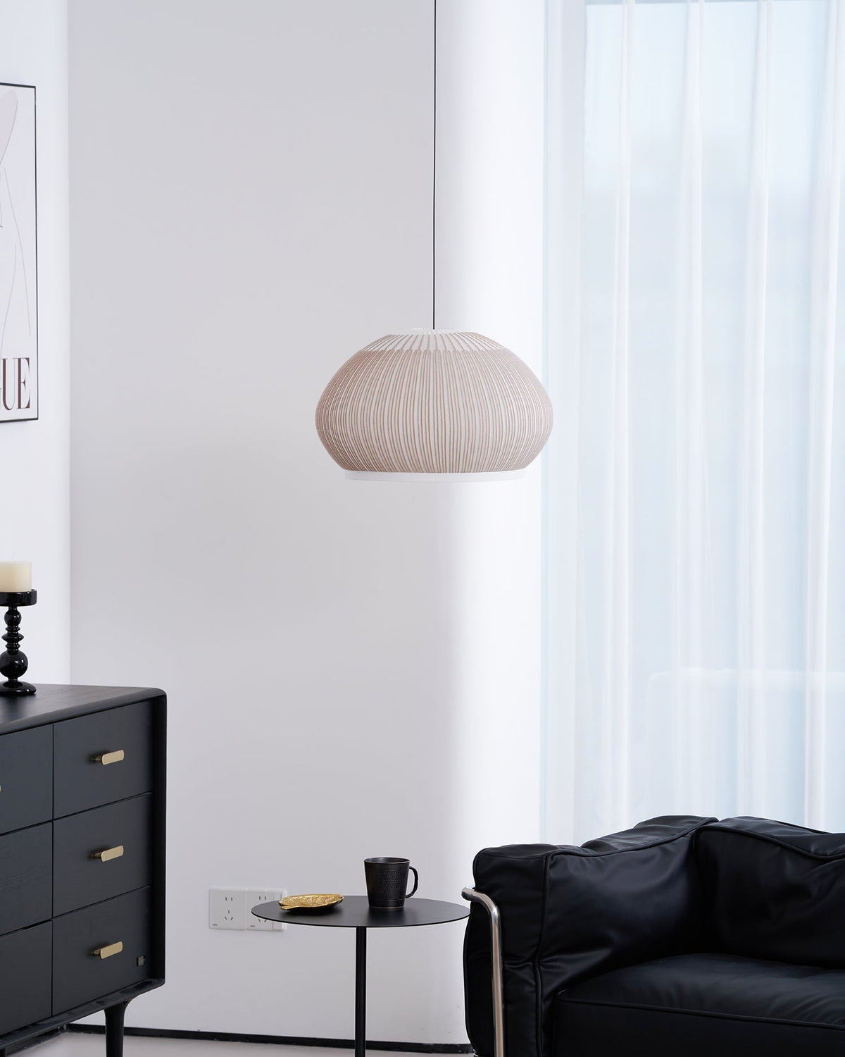Lineiella Minimalistische Stoff-Pendelleuchte