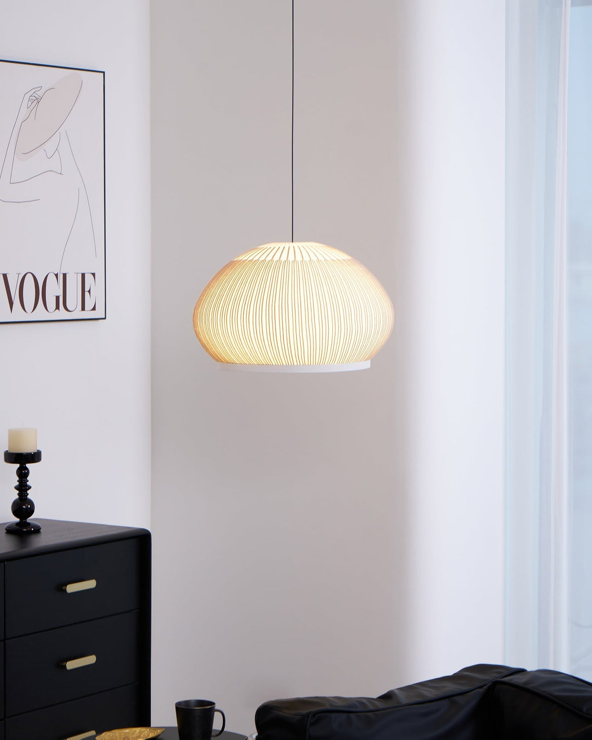 Lineiella Minimalistische Stoff-Pendelleuchte