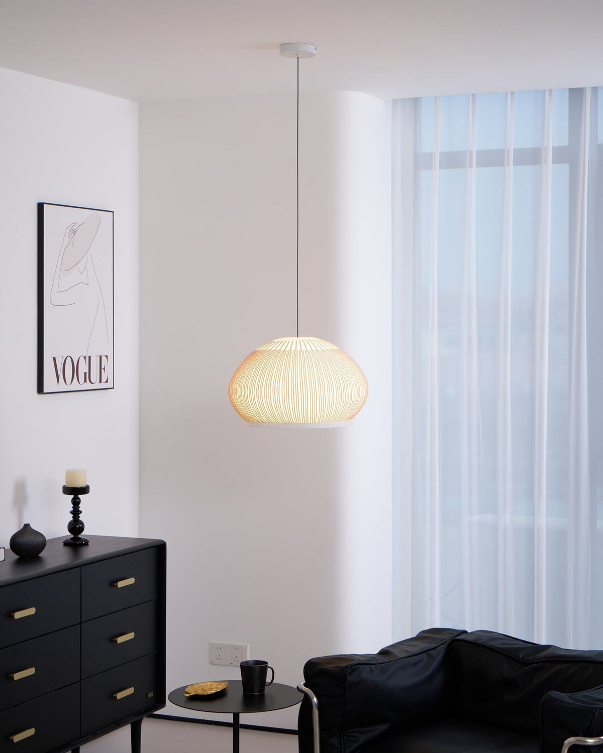 Lineiella Minimalistische Stoff-Pendelleuchte