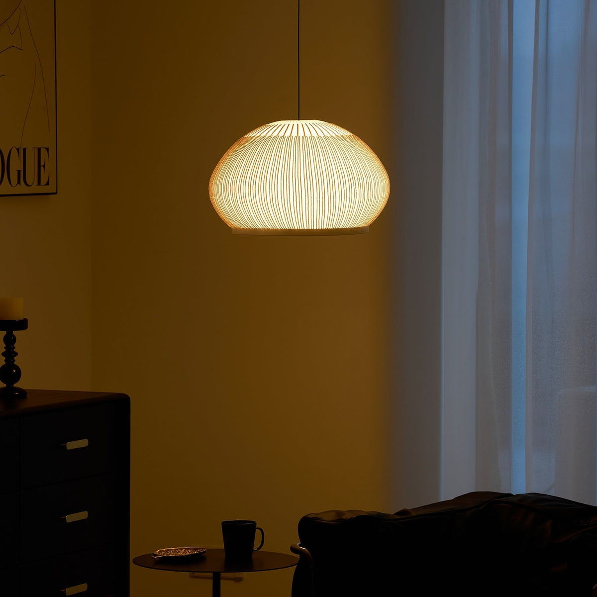 Lineiella Minimalistische Stoff-Pendelleuchte