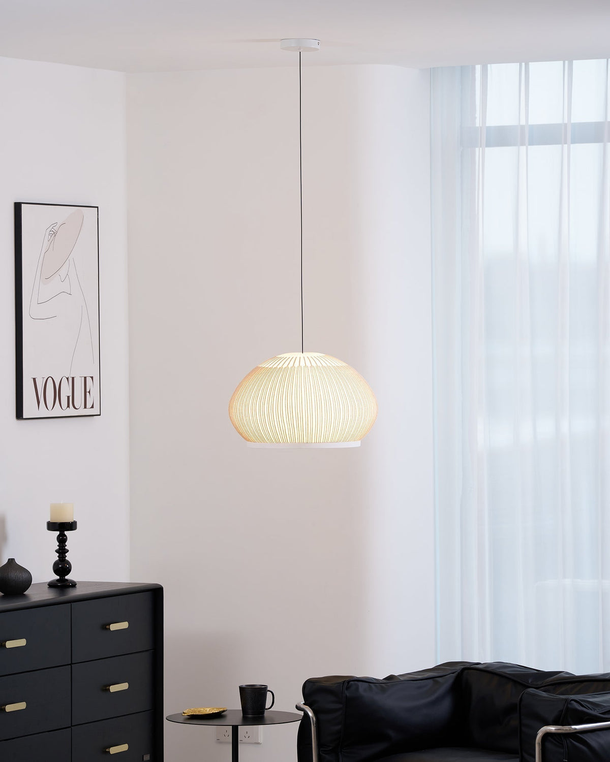 Lineiella Minimalistische Stoff-Pendelleuchte