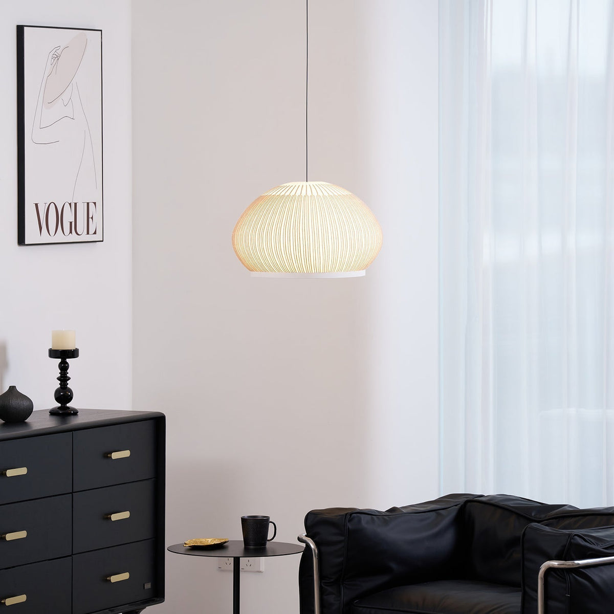Lineiella Minimalistische Stoff-Pendelleuchte