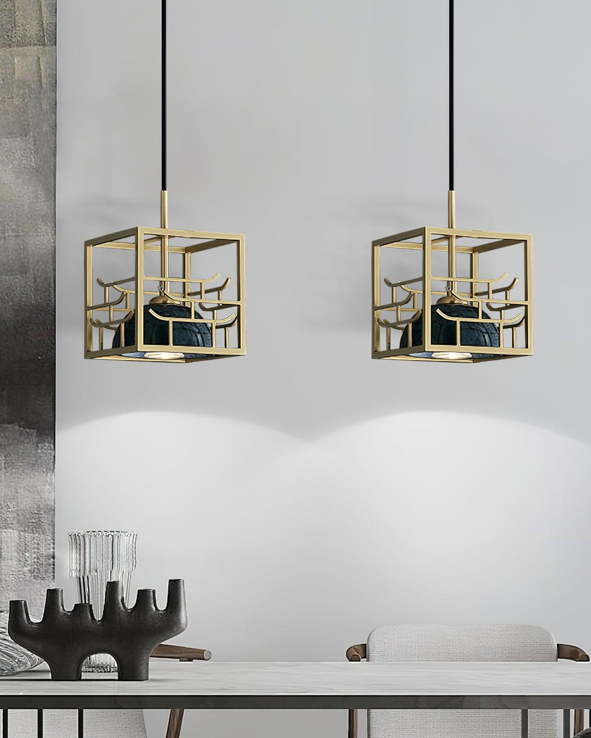 Cubo moderne Pendelleuchte aus Messing