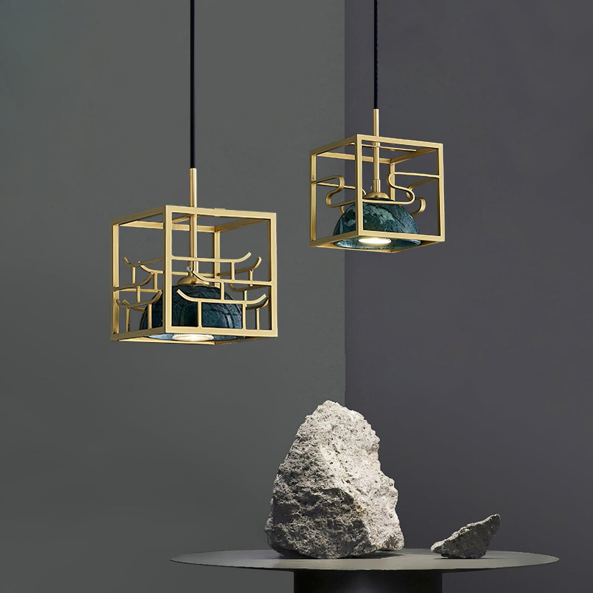 Cubo moderne Pendelleuchte aus Messing