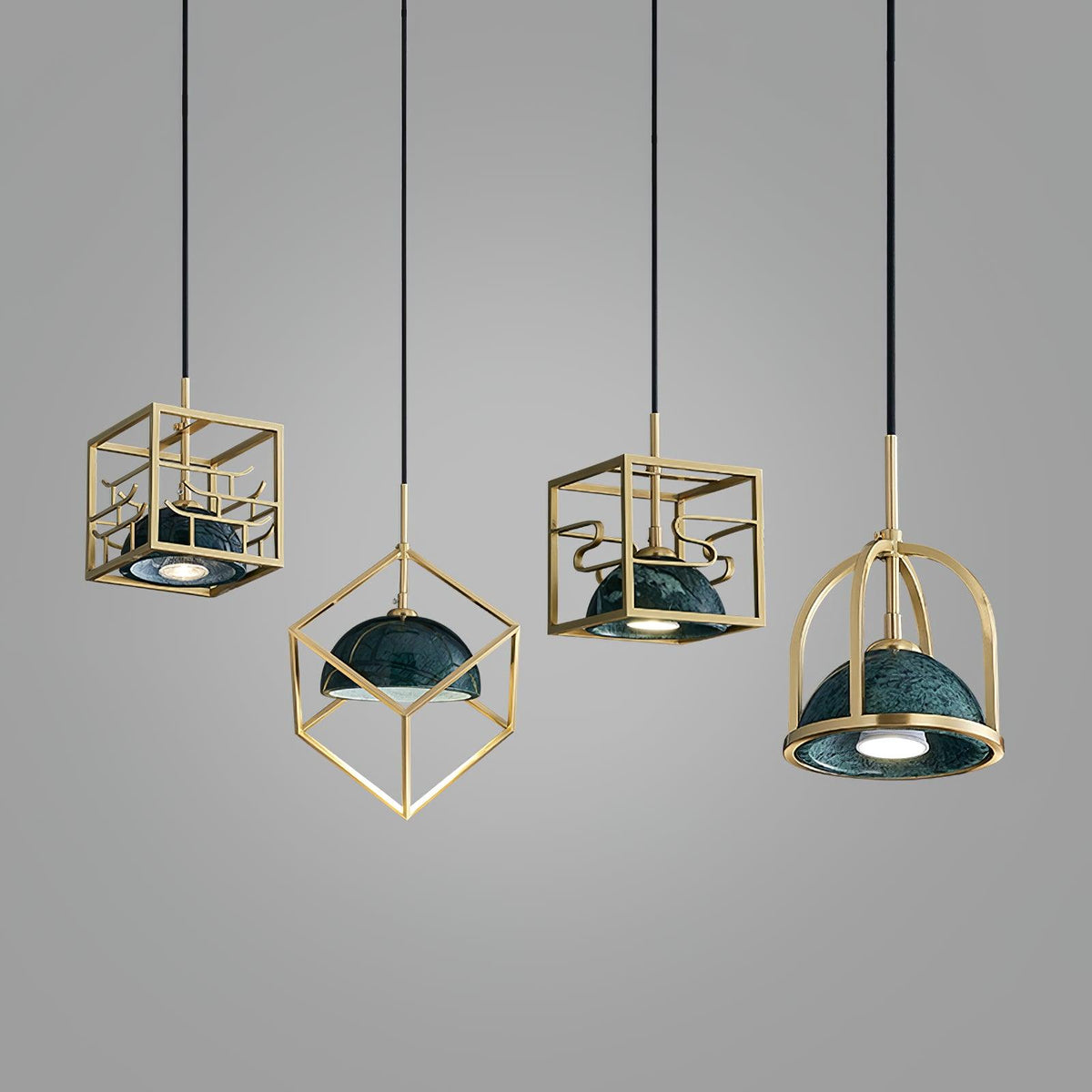 Cubo moderne Pendelleuchte aus Messing
