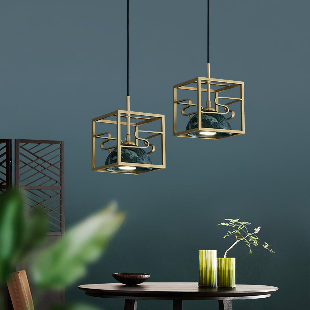 Cubo moderne Pendelleuchte aus Messing