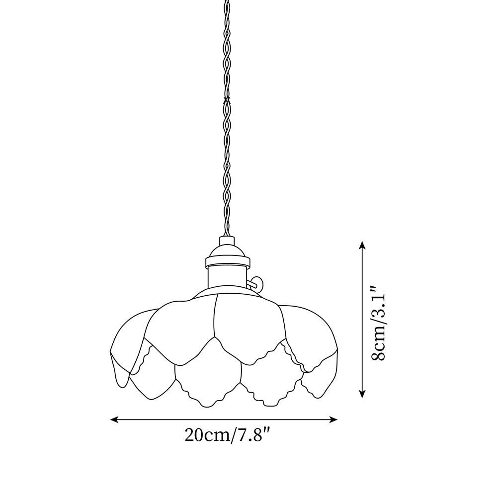 Limea Pendelleuchte aus grünem Glas in Blumenform