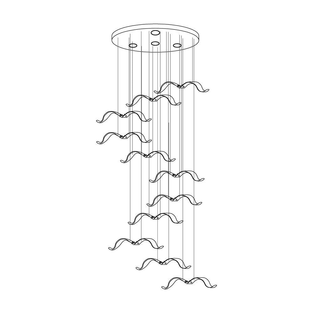 Faelis luxuriöser Kronleuchter aus Glas