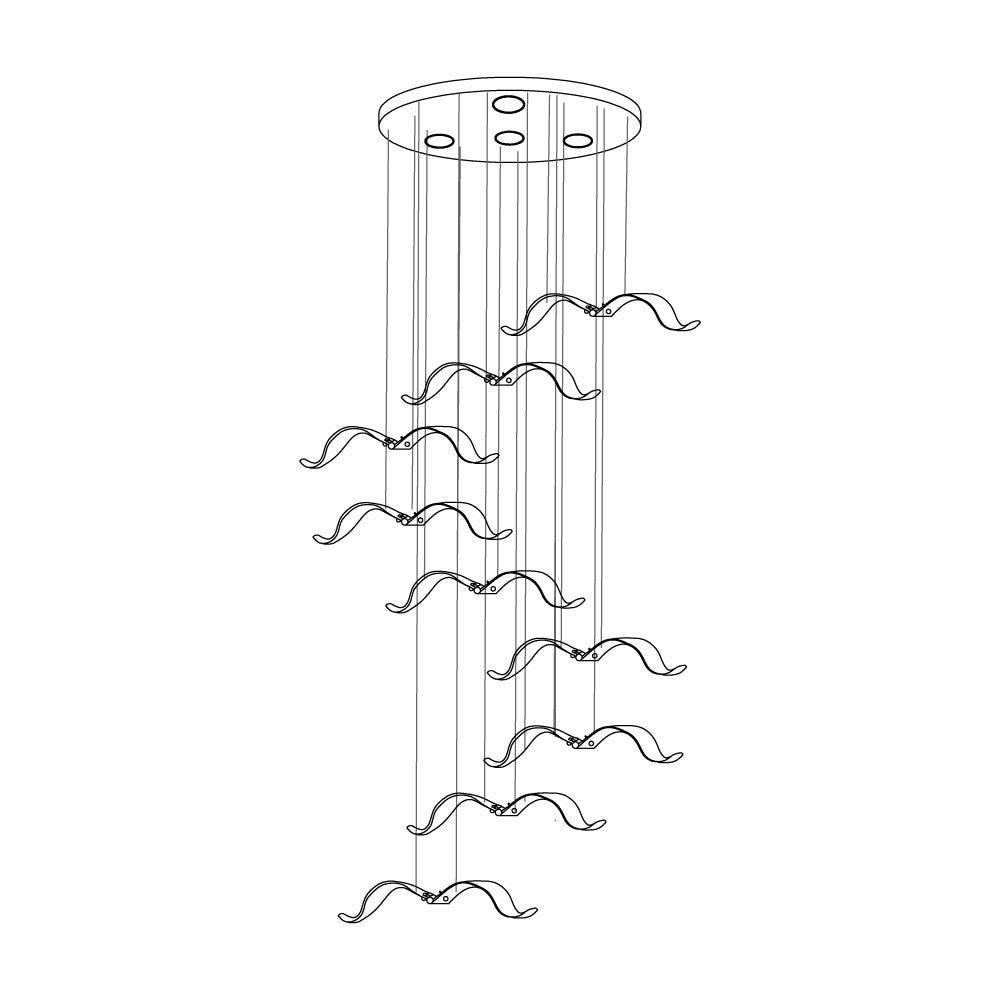 Faelis luxuriöser Kronleuchter aus Glas