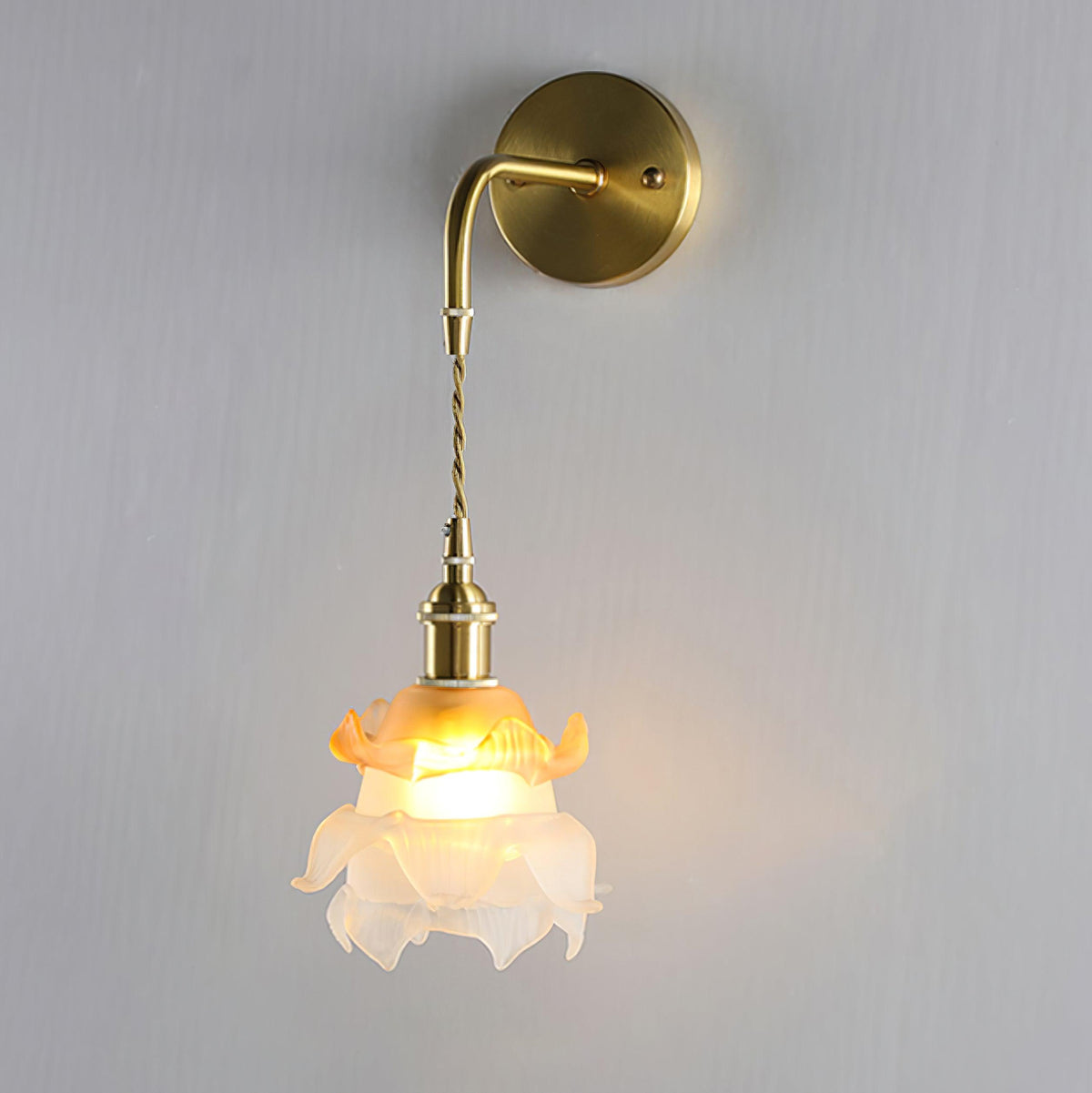 Amarira Premium Elegance Messing-Glas-Wandleuchte