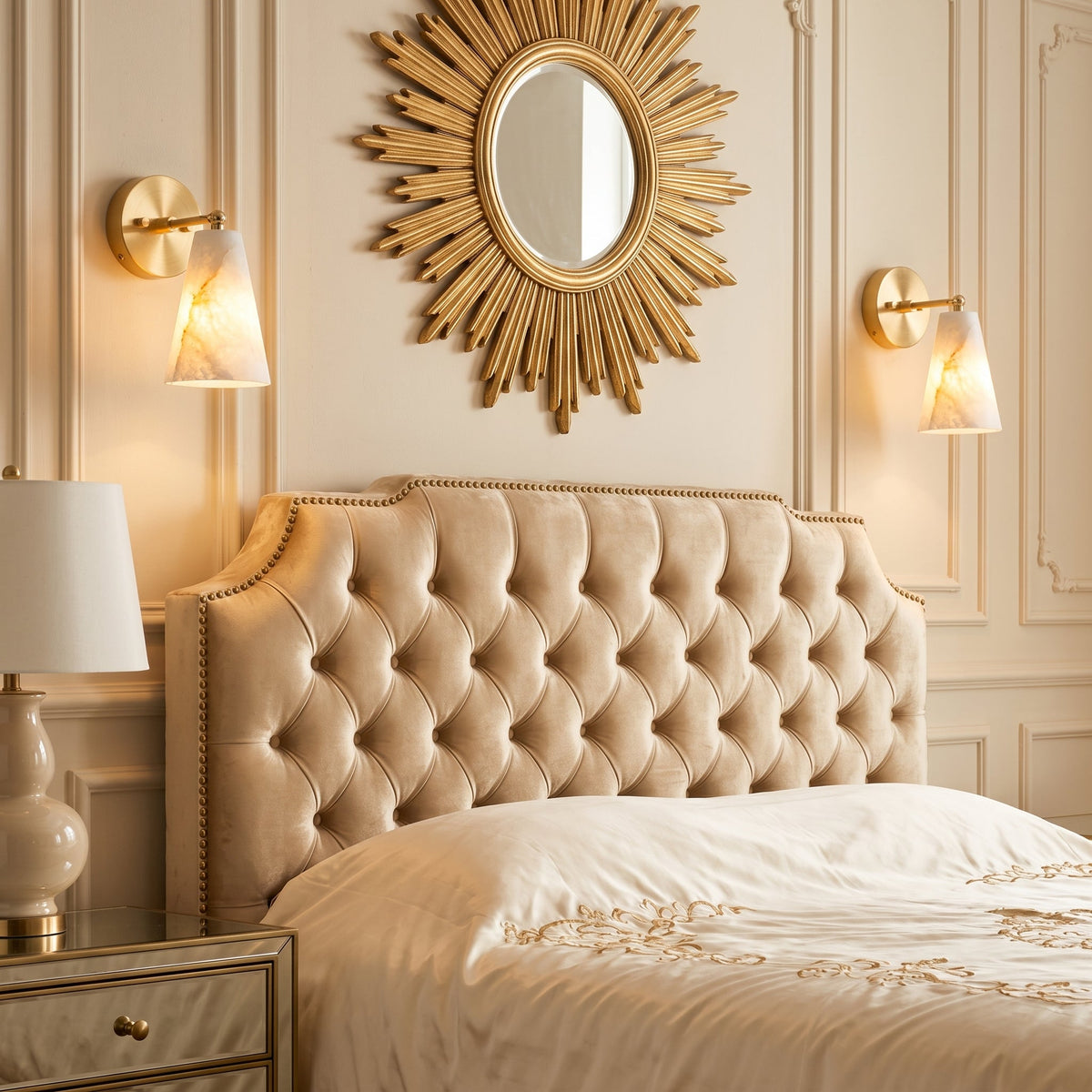 Castercombe Alabaster-Wandleuchte