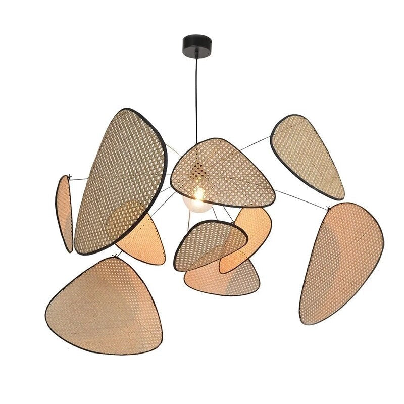 Ritta Leaf Grid Rural Handmade Rattan Pendelleuchte
