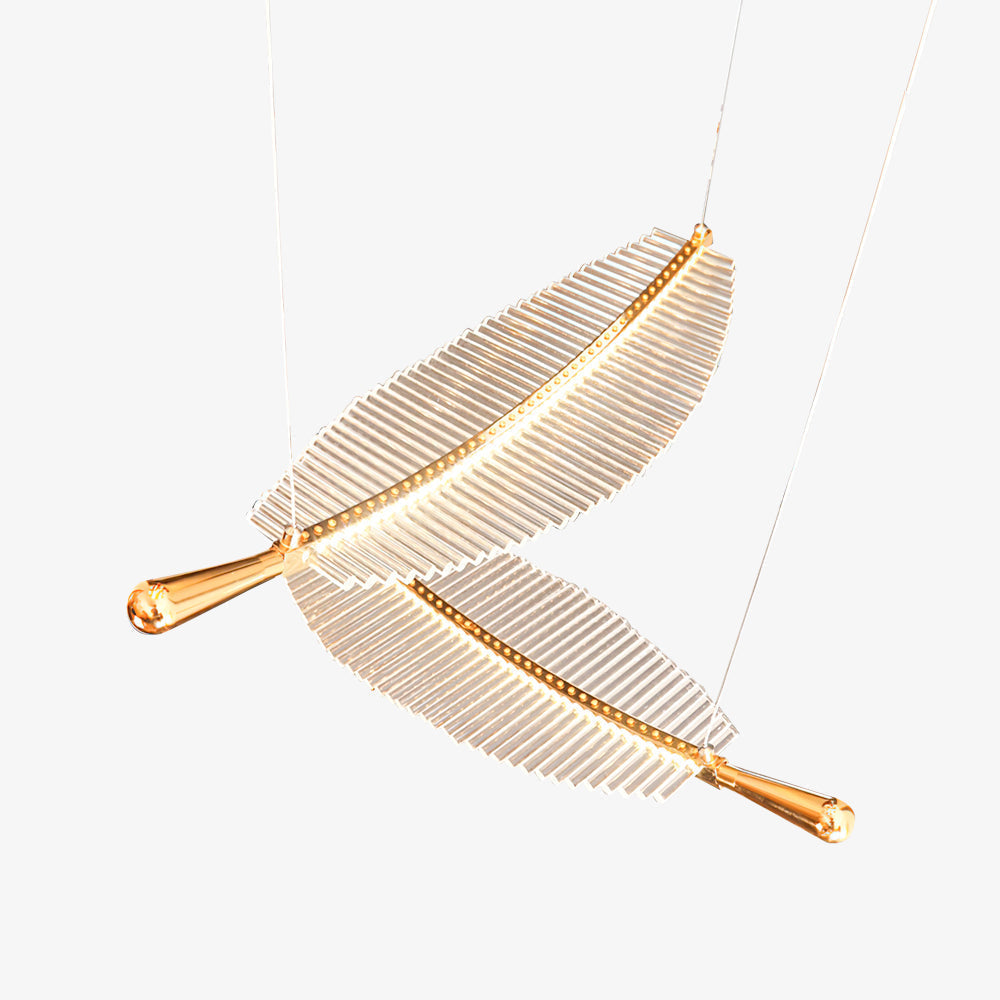 Kuo Kronleuchter aus Acryl in Gold mit zeitgenössischem Design