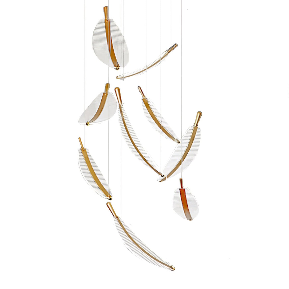 Kuo Kronleuchter aus Acryl in Gold mit zeitgenössischem Design