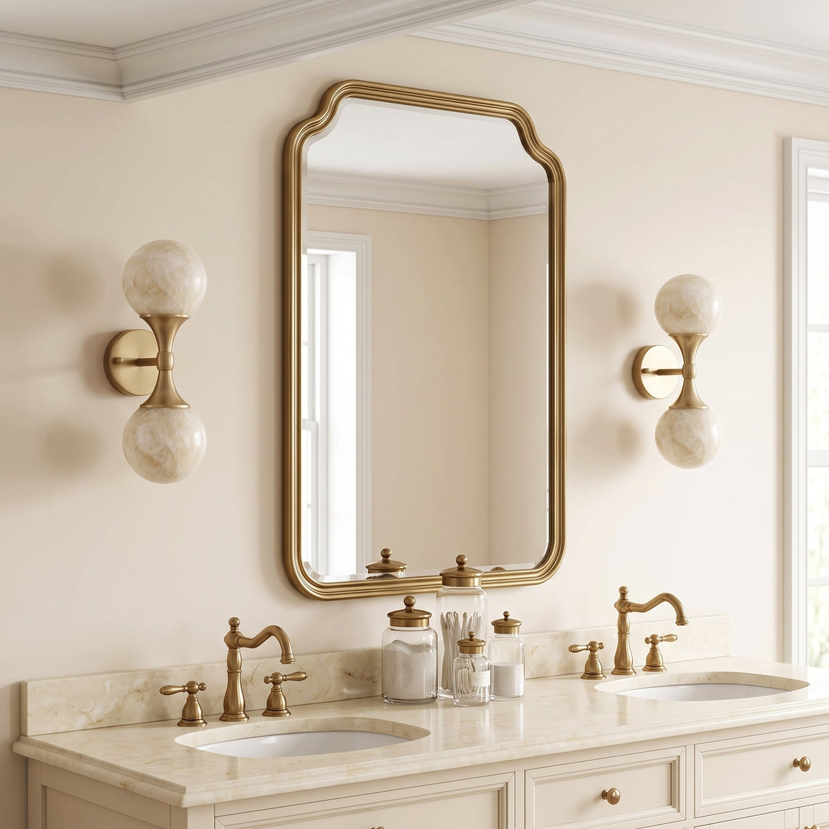 Ulverford Doppelte Alabaster-Wandleuchte