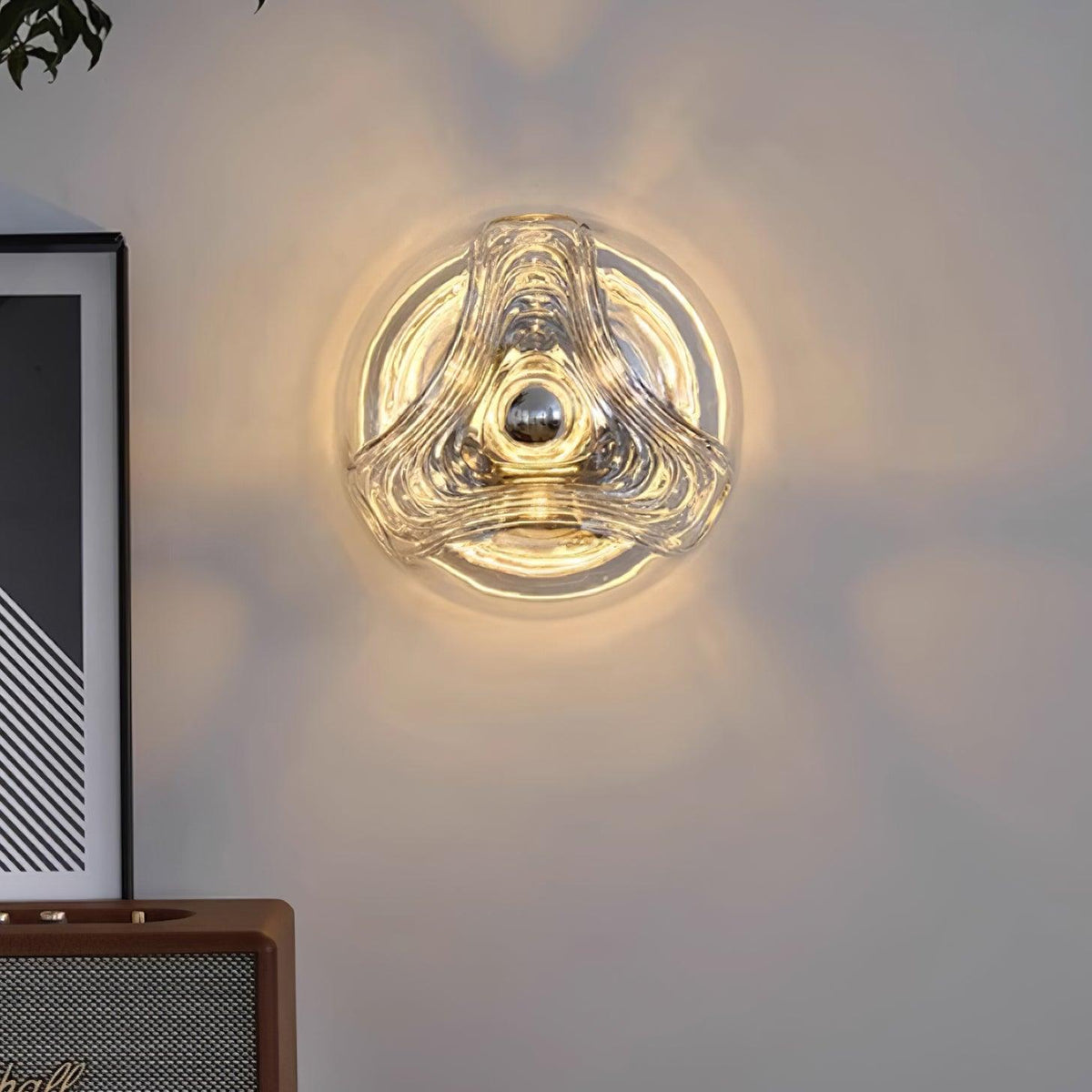 Wandleuchte Swirl Texture Transparent Bernsteinfarben Rauchgrau Moderner Akzent