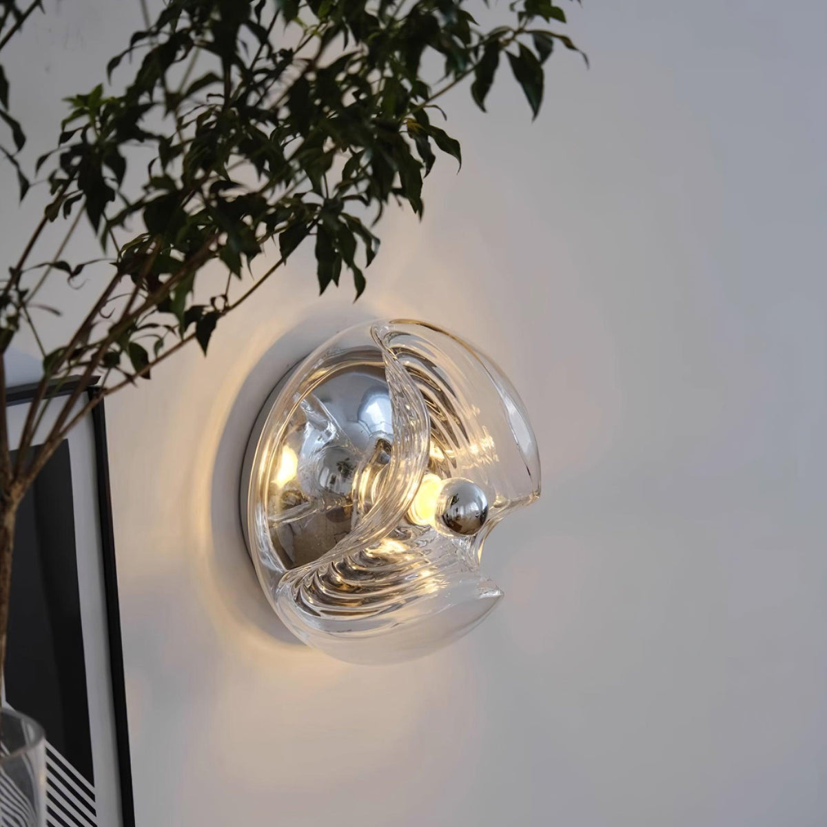Wandleuchte Swirl Texture Transparent Bernsteinfarben Rauchgrau Moderner Akzent
